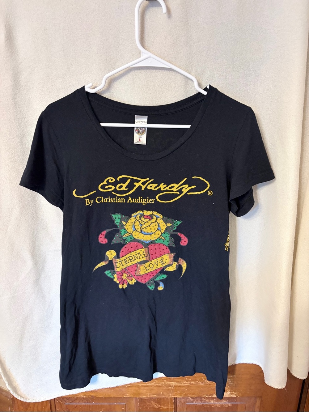 Ed Hardy By Christian Audigier Eternal Love Heart Rose T-Shirt
